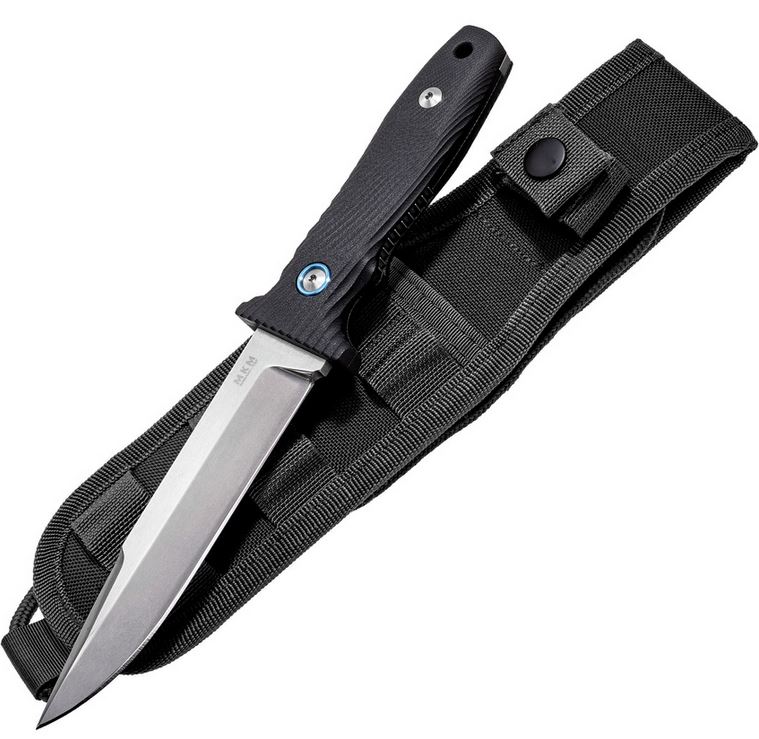 MKM Jouf Fixed Blade Knife, N690 Steel, G10 Black, Codura Sheath, FX02-S