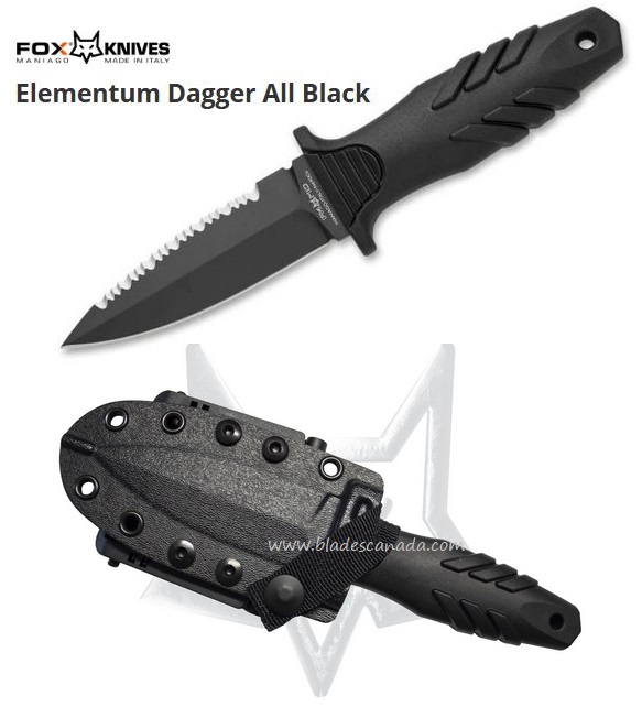 Fox Italy Elemantum Fixed Blade Knife, N690 Steel, Kydex Sheath, 02FX750