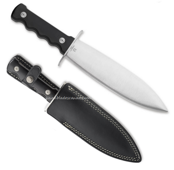 Fox Italy Billao Fixed Blade Knife, N690, Buffalo Horn, Leather Sheath, FX-654 CR