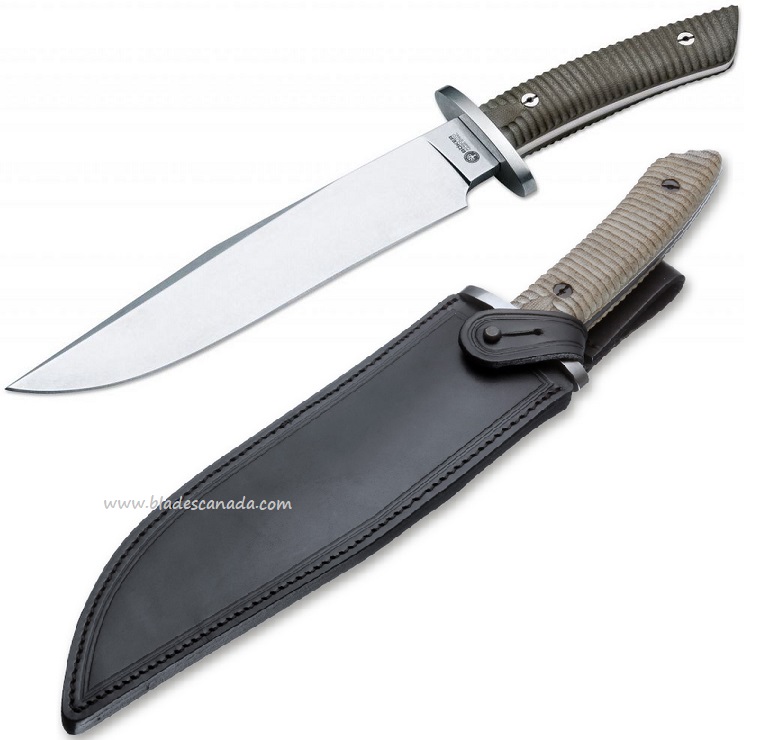 Boker Arbolito El Gigante Fixed Knife, N695, Micarta, Leather Sheath, 02BA595M