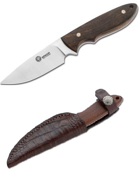 Boker Arbolito Pine Creek Fixed Blade Knife, Guayacan Handle, Leather Sheath, 02BA701G