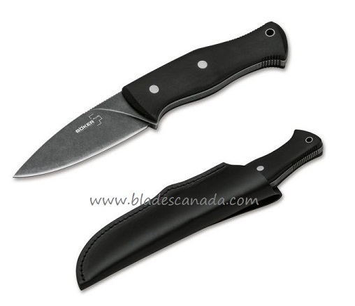 Boker Plus Farkas Bushcraft Fixed Blade Knife, D2, Micarta, Leather Sheath, 02BO065