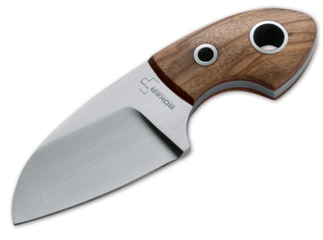 Boker Plus Gnome Fixed Blade Knife, 440C, Olive Wood Handle, 02BO238