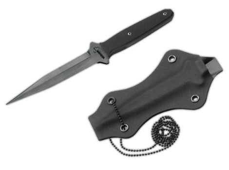 Boker Plus Besh-Wedge Dagger Fixed Blade Knife, 440C, G10 Black, Kydex Sheath, 02BO275