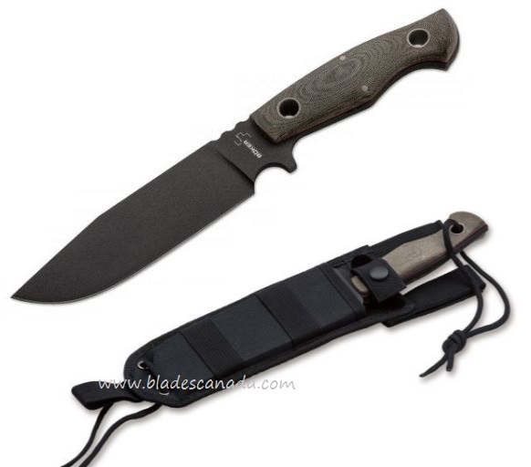 Boker plus Rold Fixed Blade Knife, SK5 Carbon Steel, Micarta Handle, 02BO293 - Click Image to Close