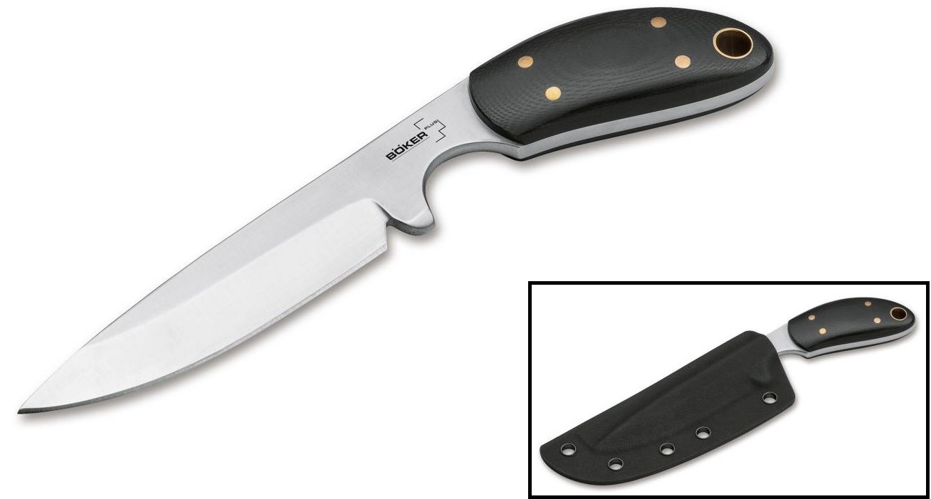 Boker Plus Fixed Blade Knife, 440C, G10 Black, Kydex Sheath, 02BO522