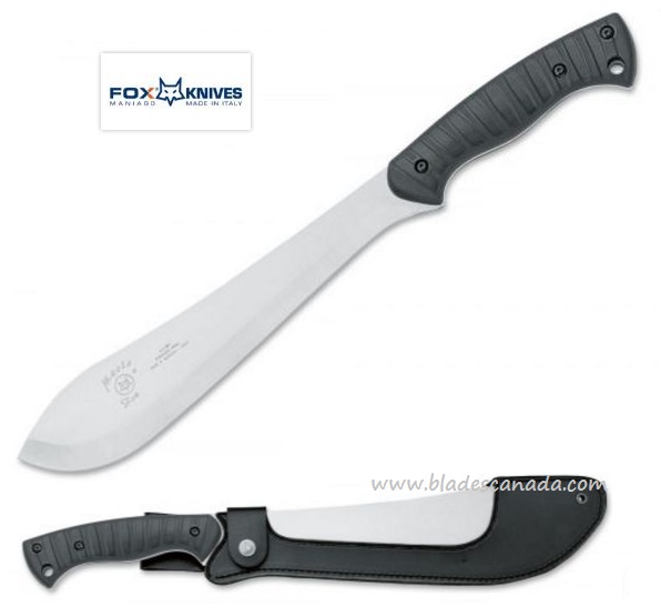 Fox Italy Machete, Leather Sheath, 1.4116 Stainless, FRN Black, 683