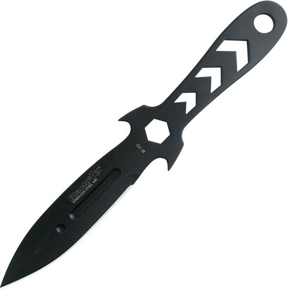 BlackFox Throwing Knife, Stainless Steel w/Black Nylon Sheath, BF-722