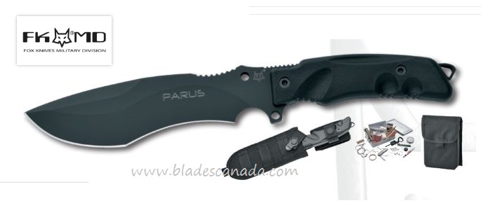 Fox Italy FKMD Parus Fixed Blade Knife, N690, Survival Kit, Nylon Sheath, FX-9CM06