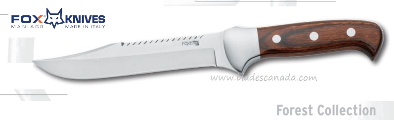 Fox Italy 612 Forest Collection Fixed Blade Knife, 440C, Pakka Wood, 612