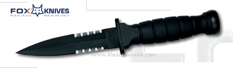 Fox Italy Attack Dagger Fixed Blade Knife, 440C, Cordura Sheath, FX-1684T