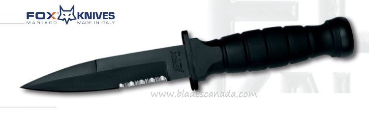 Fox Italy Tactical Dagger Fixed Blade Knife, 440C, Cordura Sheath, 1685T