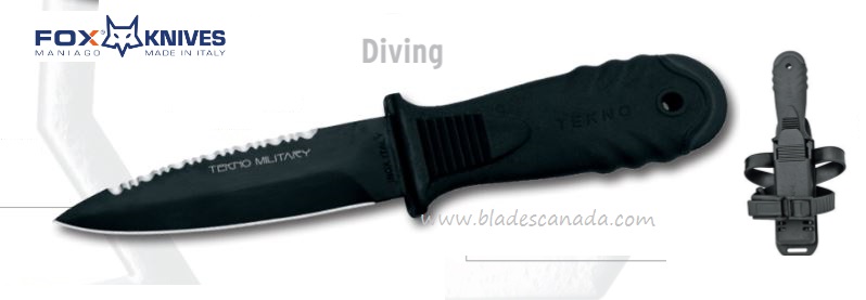 Fox Italy 643/11 Tecno Military Dive Fixed Blade Knife, 02FX134
