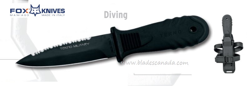 Fox Italy 643/11 Tecno Military Dive Fixed Blade Knife, 643/11