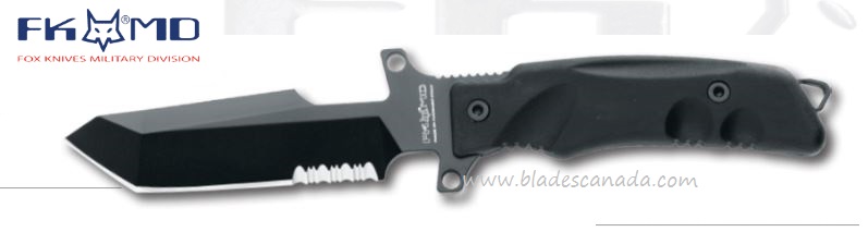 Fox Italy FKMD Fighting Utility Fixed Blade Knife, N690, MOLLE Nylon Sheath, FX-P1B