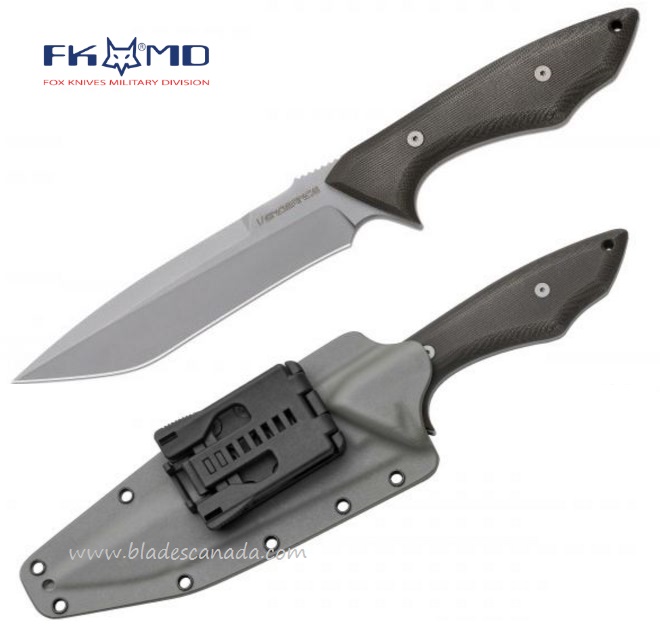 Fox Italy FKMD Hossom Vengeance Fixed Blade Knife, N690, Micarta, Kydex Sheath, FX-601