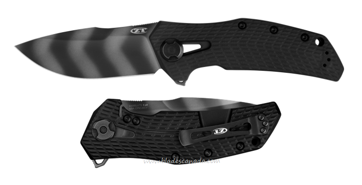 Zero Tolerance 0308BLKTS Flipper Framelock Knife, CPM 20CV Tiger Stripe, G10/Titanium, 0308BLKTS