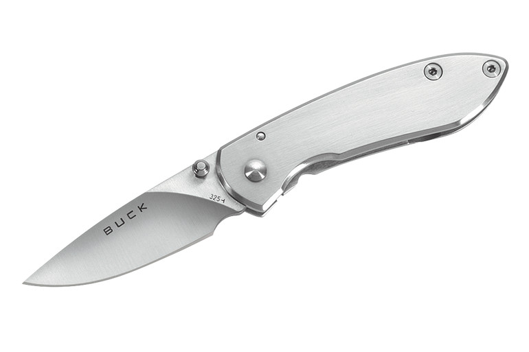 Buck Colleague Framelock Folding Knife, 420HC Steel, Stainless Handle, 0325SSS