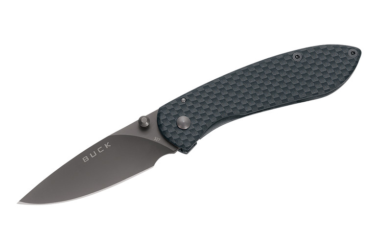 Buck Nobleman Framelock Folding Knife, Carbon Fiber Graphic, BU0327CFS - Click Image to Close