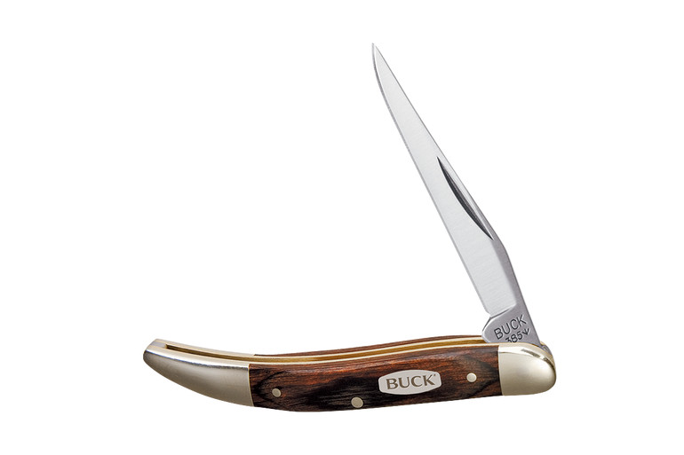 Buck Toothpick Slipjoint Folding Knife, 420J2 Steel, Woodgrain, BU0385BRS