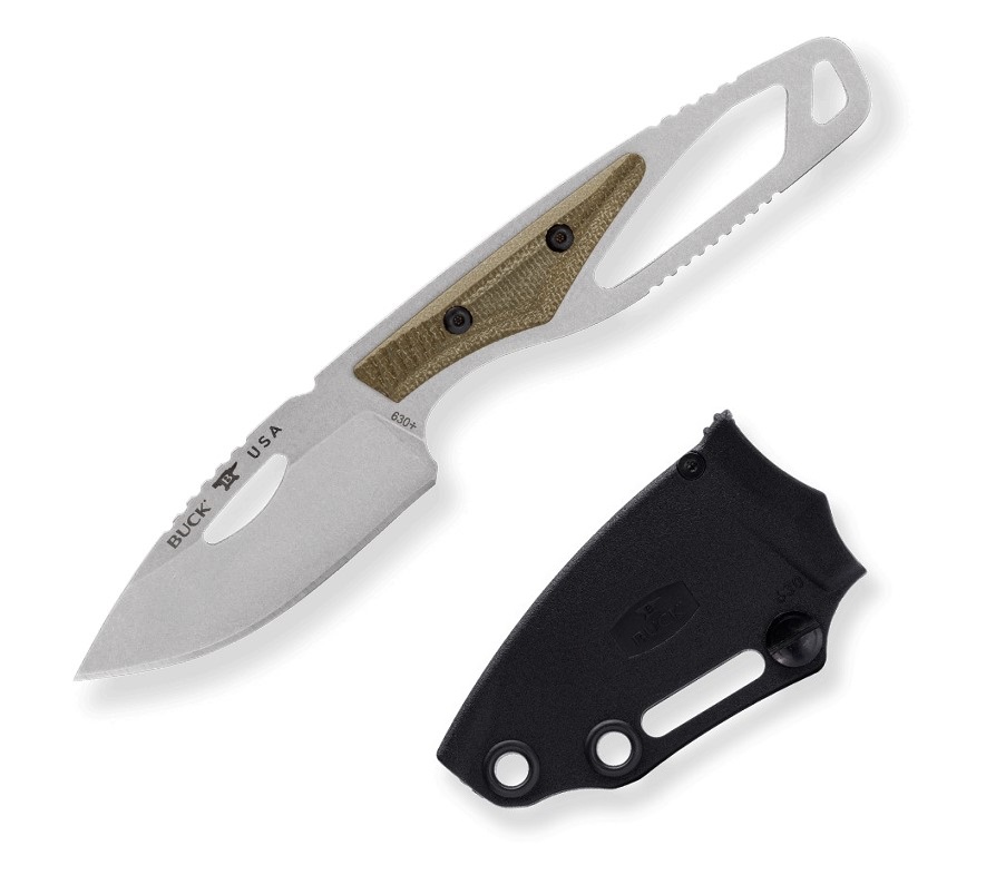 Buck PakLite Hide Pro Fixed Blade Knife, S35VN, Micarta, Hard Sheath, 630GRS
