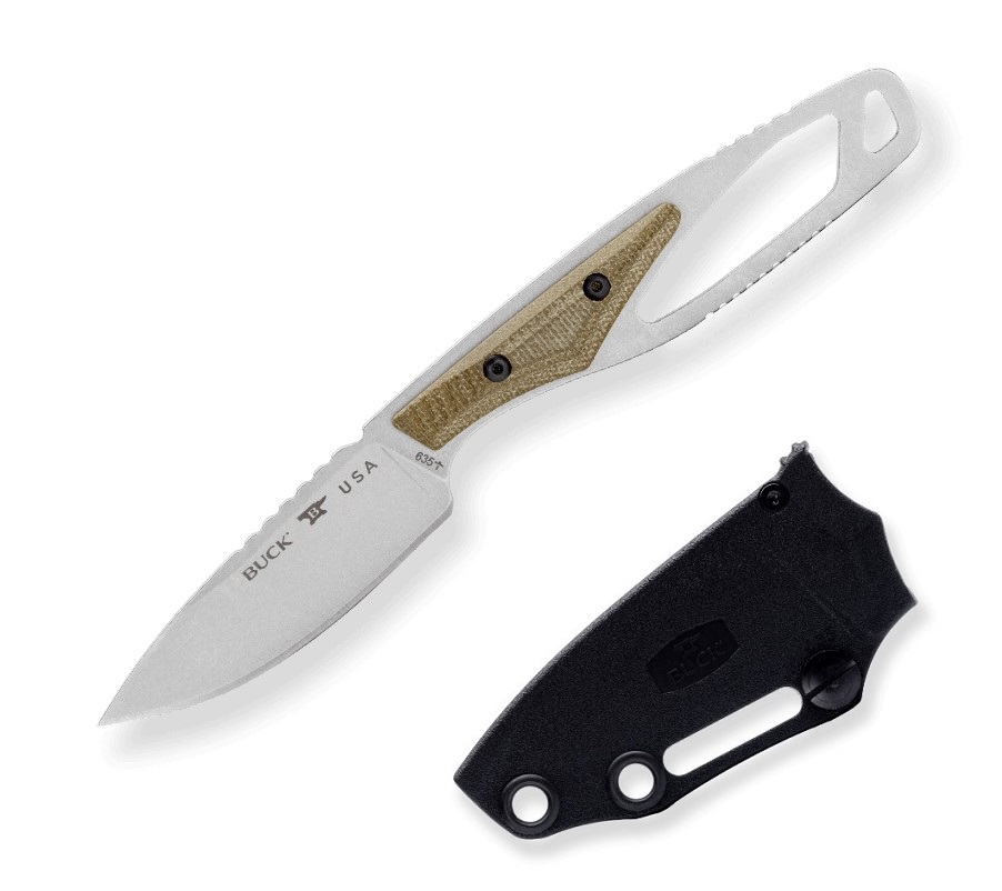 Buck PakLite Cape Pro Fixed Blade Knife, S35VN, Micarta, 635GRS
