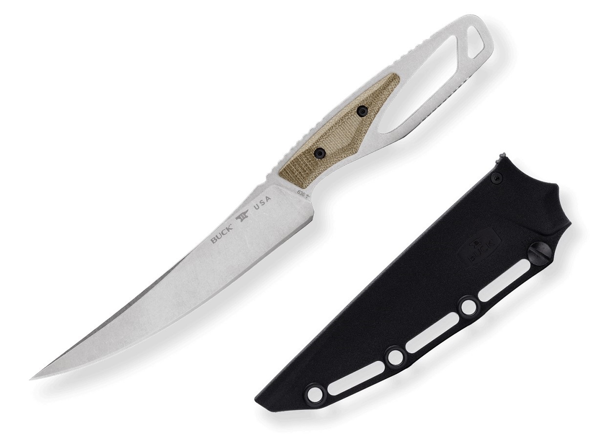 Buck PakLite Processor Pro Fixed Blade Knife, S35VN, Micarta, 636GRS