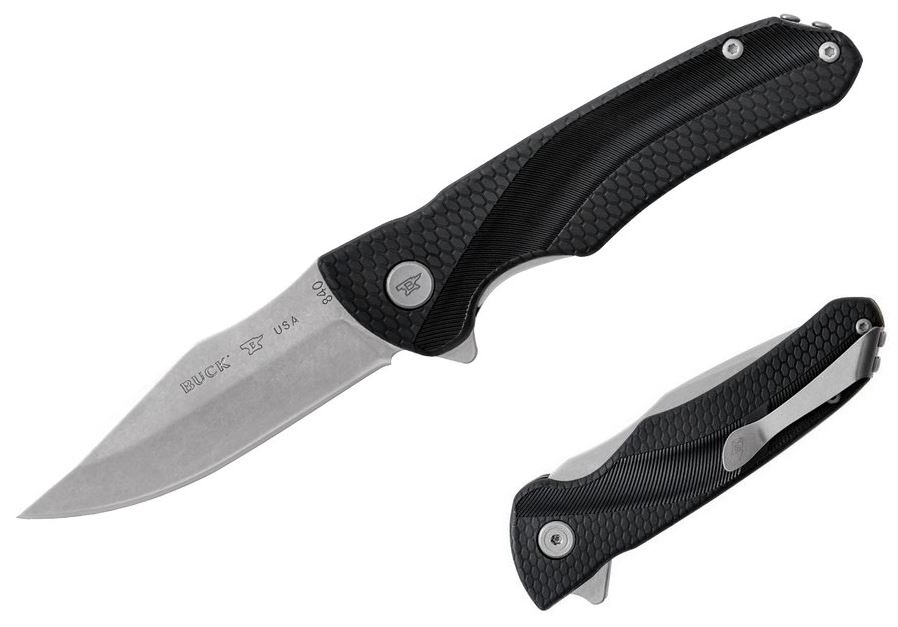 Buck Sprint Select Flipper Folding Knife, 420HC Steel, GFN Black, BU0840BKS1