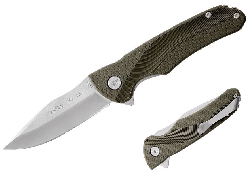 Buck Sprint Select Flipper Folding Knife, 420HC Steel, GFN Green, BU0840GRS