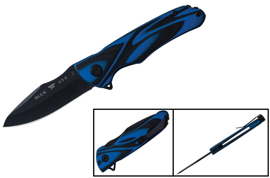 Buck Sprint Ops Pro Flipper Folding Knife, S30V, G10 Blue/Black, BU0842BLS