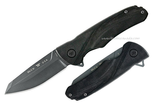 Buck Sprint Ops Flipper Folding Knife, S30V Cerakote, Micarta Black, 0843BKS