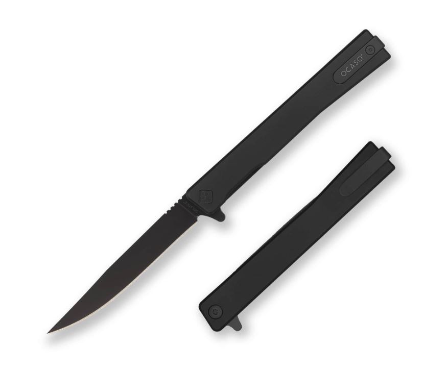 Ocaso The Solstice Flipper Folding Knife, S35VN Black, Titanium Black, 10CTB