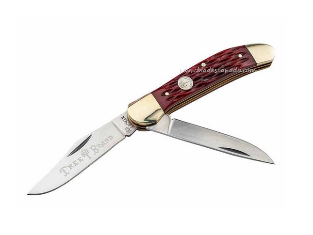 Boker Manufaktur Traditional Series 2.0 Copperhead Folding Knife, D2, Jigged Red Bone, 110811