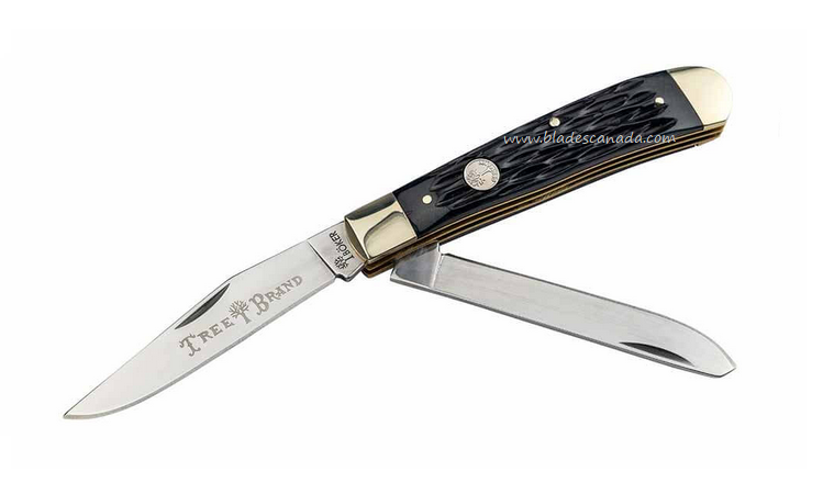 Boker Manufaktur Traditional Series 2.0 Trapper Folding Knife, D2, Bone Black, 110824