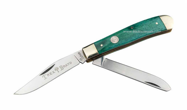Boker Manufaktur Traditional Series 2.0 Trapper Folding Knife, D2, Bone Green, 110829