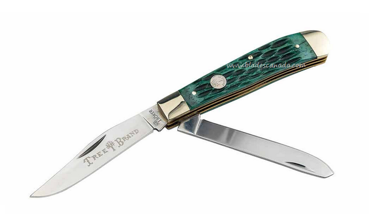 Boker Manufaktur Traditional Series 2.0 Trapper Folding Knife, D2, Bone Green, 110831