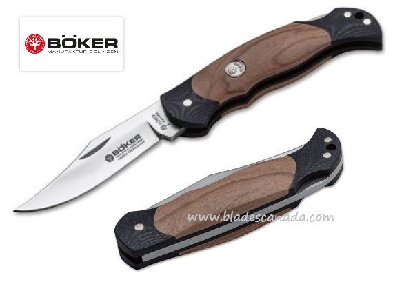 Boker Germany Boy Scout Folding Knife, N690, Olive Wood/G10, 112410