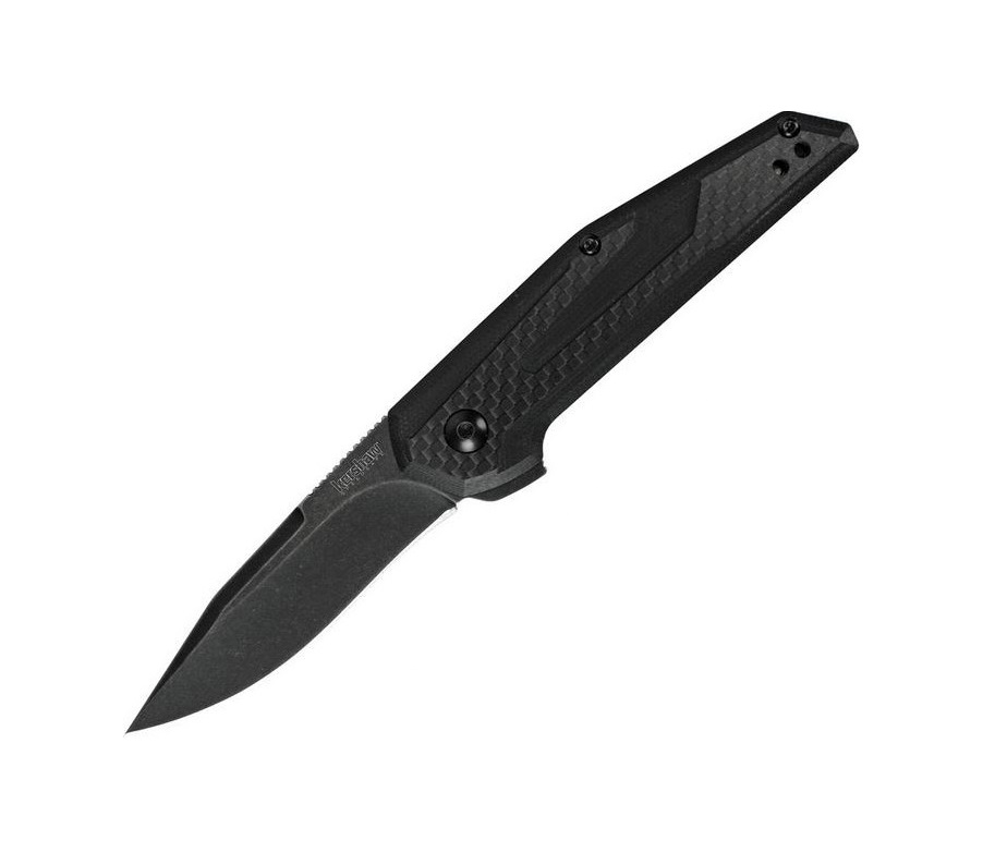 Kershaw Anso Fraxion Flipper Folding Knife, G10/CF Black, K1160 - Click Image to Close