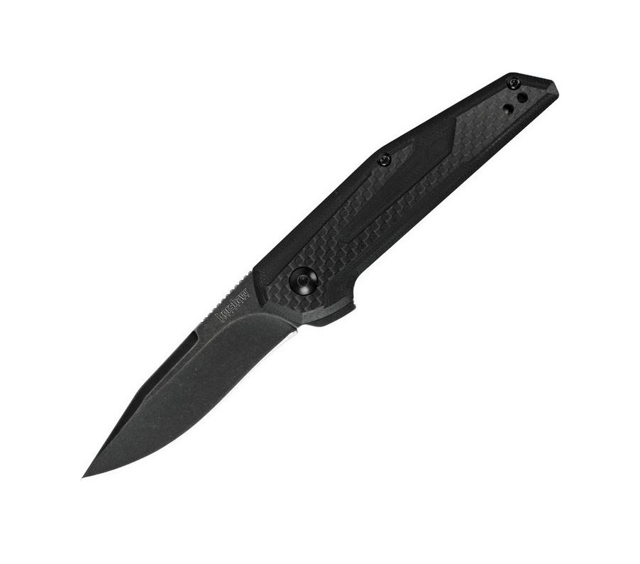 Kershaw Anso Fraxion Flipper Folding Knife, G10/CF Black, KE-1160