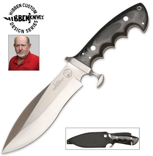 Gil Hibben Alaskan Survival Knife, Micarta Handle, Leather Sheath, GH1168 - Click Image to Close