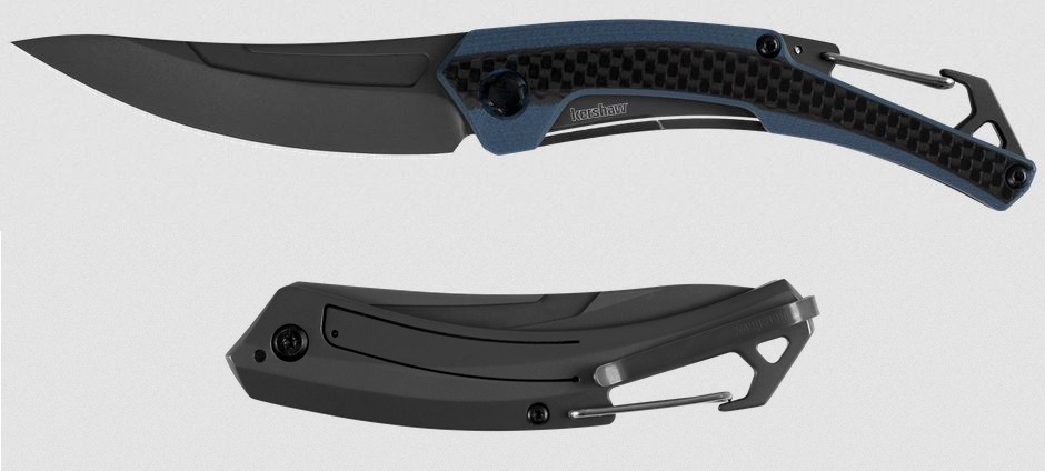 Kershaw Reverb XL Folding Knife, G10/Carbon Fiber, Carabiner Clip, KE-1225