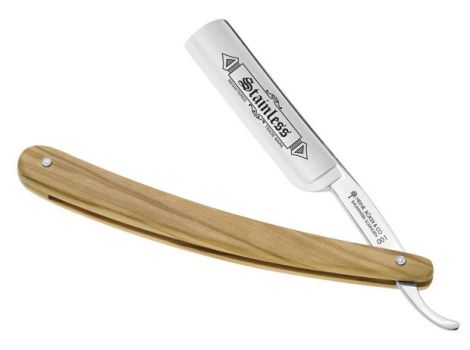 Boker Germany Straight Razor, Stainless, Wood Handle, 140507