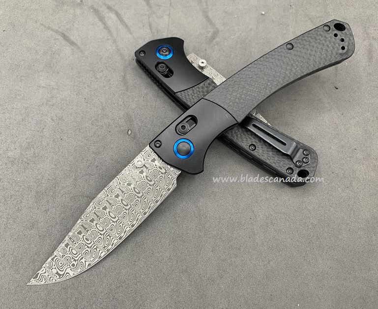 Benchmade Crooked River Folding Knife, Damascus Steel, Carbon Fiber, 15080CU28