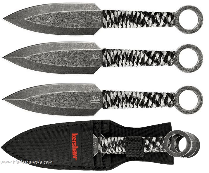 Kershaw Ion Three Pack Throwing Knives, Nylon Sheath, K1747BW - Click Image to Close