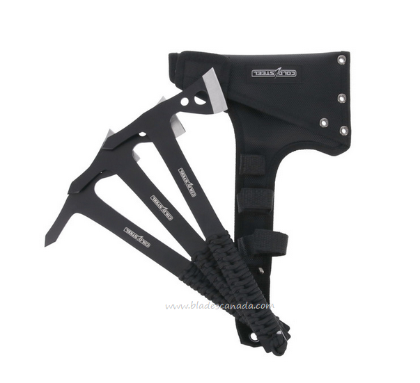 Cold Steel Throwing Axes, 3 Pack with Sheath, Black, CS-TH-175AX3PK