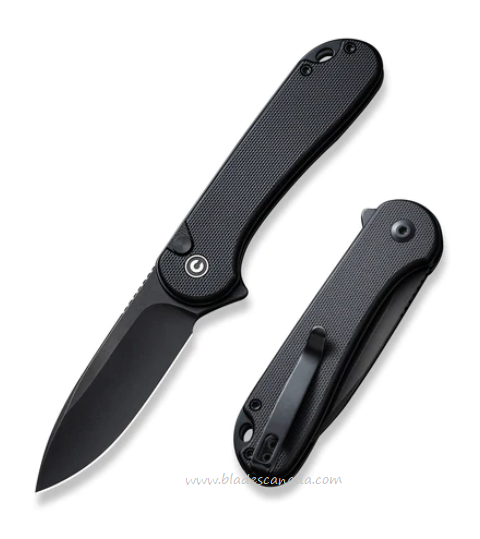 CIVIVI Button Lock Elementum II Flipper Folding Knife, Nitro-V SW, G10 Black, 18062P-1