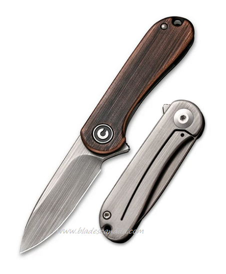 CIVIVI Mini Elementum Flipper Framelock Knife, 14C28N, Copper/Stainless Handle, C18062Q-2 - Click Image to Close