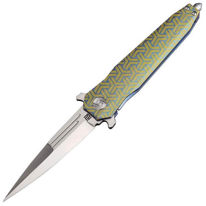 Artisan Cutlery Hornet Flipper Framelock Knife, S35VN, Titanium, 1810GBU02 - Click Image to Close