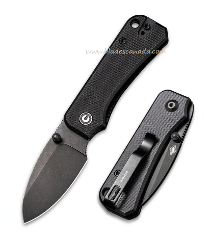 CIVIVI Baby Banter Folding Knife, Nitro-V Black, G10 Black, 19068S-2 - Click Image to Close