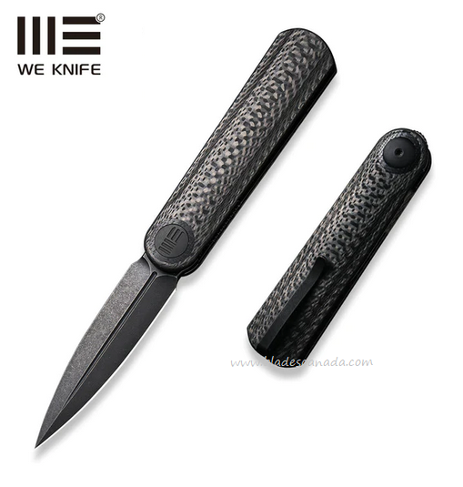WE Knife Eidolon Flipper Folding Knife, CPM 20CV Black, Carbon Fiber, WE19074B-C